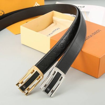 特P190 Lv 双面头层牛皮 宽3.5Cm 不锈钢金属标识，适合商务低调人士！自动扣款式