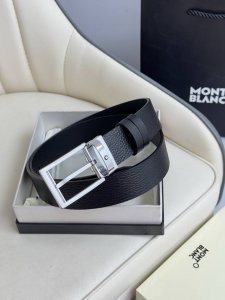 Montblanc万宝龙 宽3.5Cm 采用头层牛皮 精品针式扣头 自由裁剪商务休闲