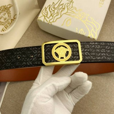 范思哲 特种皮腰带系列 ，原厂五金精品不锈钢扣，手感柔软舒适 宽3.8Cm。