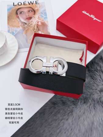Erragamo.菲拉格慕全套包装 支持nfc扫码 宽度3.5Cm 高级定制款男士皮带 双面进口牛皮 可双面使用 自行选择搭配 真材实料 很有质感 时尚经典不失 - 点击图像关闭