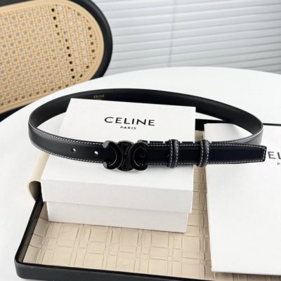 特 -Celin E新品立体浮标针扣女士腰带 意大利进口小牛皮 搭铜扣 宽度2.5