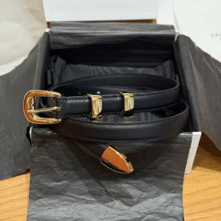 凯旋门女士腰带 这款采用牛皮革底部采用牛剖层革，圆形搭扣，2个金属环扣和1个金属尖头装饰，第一个圆环底部镌刻品牌标志. 宽度1.8Cm - 点击图像关闭