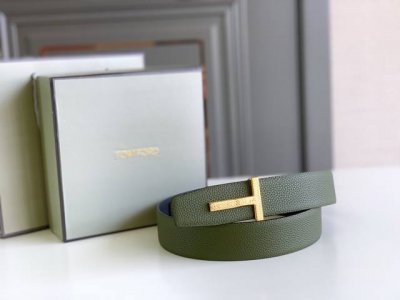 特 Tom Ford 汤姆福特客户供正品制作，定制高端意大利皮料，正品包装，美国品牌，简约商务男士腰带，3.8Cm宽