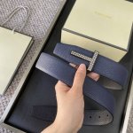 Tom Ford 汤姆福特。新品高端双面小牛皮，简约商务男士腰带，不锈钢真空电镀24K金，手工镶钻，4.0Cm宽，双面使用，配原版包装