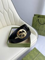 特 Gucci，原厂精密电渡扣头，意大利原厂皮，宽4.0Cm，代购级。