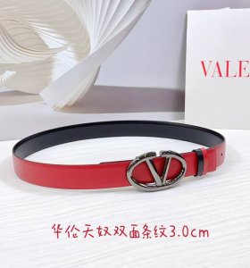 3.0Cm 华伦天奴双面条纹腰带 双面头层牛皮皮料 长度 .75.80.85.90.95.100.105.欧 铜五金扣原版开模定制庆祝]