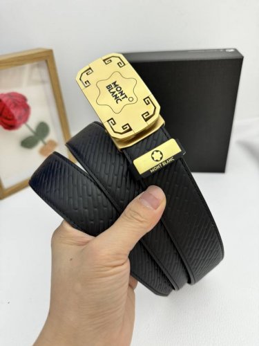 品名：万宝龙 Montblanc 自动带 材质：原单牛皮腰带 百分百头层牛皮腰带保证真皮，24K纯钢扣，专柜原单品质、做工精细，时尚大牌，送人自用首选 包装：