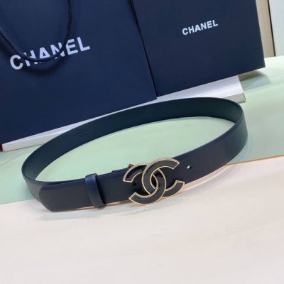 特 C Hanel Cc扣 黄铜金色金属 3.0Cm精品 小牛皮腰带 手感极佳 典雅 欧码75、80、85、90、95、100 不含扣长度