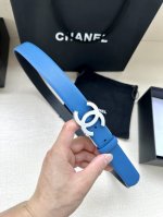 宽度3.0Cm Chanel香奈儿 旋转 双C小牛皮与银色 枪色 金色金属腰带 多颜色女款腰带搭配 此五金可旋转使用 带身均两面颜色