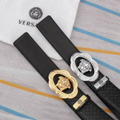 品名：Versace.范思哲 材质：原单牛皮腰带 百分百头层牛皮腰带保证真皮，24K纯钢扣，专柜原单品质、做工精细，时尚大牌，送人自用首选 包装