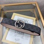 特 配全套包装盒 Gucci-意大利顶级进口专柜专用涂层帆布配磨砂底，搭配真空电镀喷砂纯铜扣，经典款式，专柜有售，宽度 3.8Cm