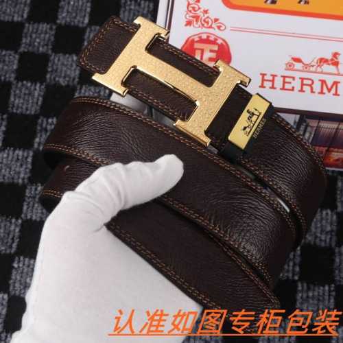 品名：爱马仕 原单 材料：百分百头层牛皮，保证真皮。专柜原单品质、做工精细，送人自用首选 包装： 请认准如图专柜包装，赠送打孔器，银联发票，宽度3.8Cm