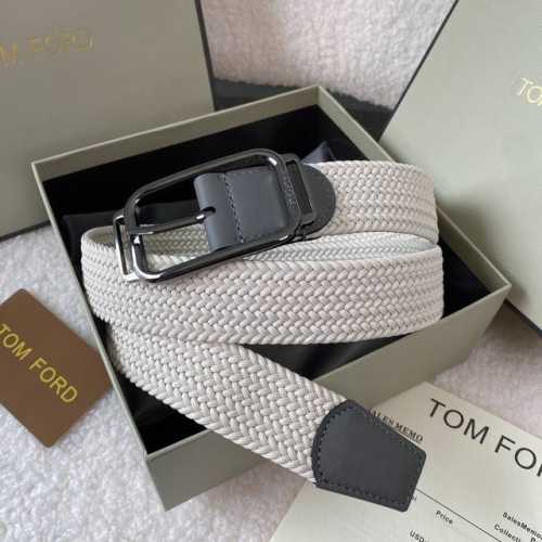 特 Tom Ford 汤姆福特。新品高端小牛皮搭配进口松紧带，简约商务男士腰带，3.5Cm宽，双面使用，配原版包装
