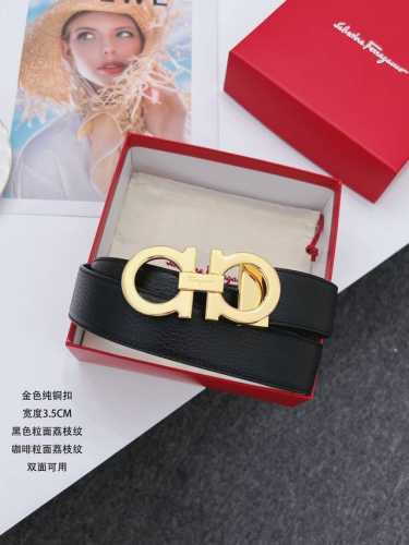 特 Ferragamo.菲拉格慕 全套包装 支持Nfc扫码 宽度3.5Cm 高级定制款男士皮带 双面进口牛皮 可双面使用 自行选择搭配 真材实料 很有质感 时尚
