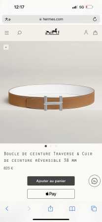 特P200 Hermes Traverse Belt Buckle & Reversible Leather Strap 40Mm - 点击图像关闭