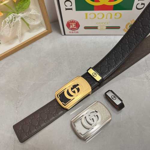 品名：古奇.Gu...Ci 材质：原单牛皮腰带 专柜原单品质、做工精细，时尚大牌，送人自用首选 包装： 请认准如图专柜包装赠送打孔器手提袋专柜礼盒宽度3.8Cm