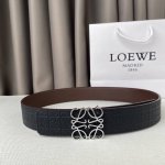 Loewe 罗意威 专同柜款 Anagrm腰带 双面头层版原牛皮 可面双用 翻腰面带饰3.8Mm钯金Angrm腰带扣 原品单质