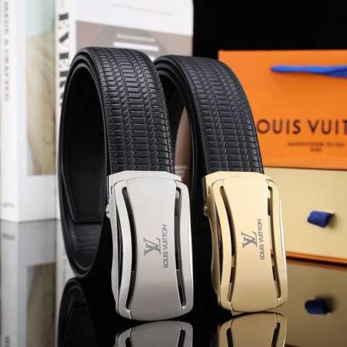 路易威登自动高端品质，宽度3.5精美自动钢扣头意大利进口头层原版花纹，纹理清晰真实感超强，打造全新的视觉郊果，客户入手送礼自用佳品 长度100一125创