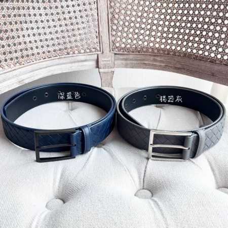 特 Bv 新款宽版男士腰带 纯手工Intreccio编织意大利双面小牛皮 搭配复古银色针扣 侧面有标识 皮带宽度4.0Cm - 点击图像关闭
