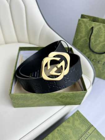 Gucci，原厂精密电渡扣头，意大利原厂皮，宽4.0Cm，代购级。 - 点击图像关闭