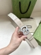 宽度4.0cm gucci 双面腰带，一侧为GG Supreme帆布融入米奇图案 ，反面一侧为进口头层砂底 配以互扣式双G原单钢扣采用真空电镀 厚度6.0mm
