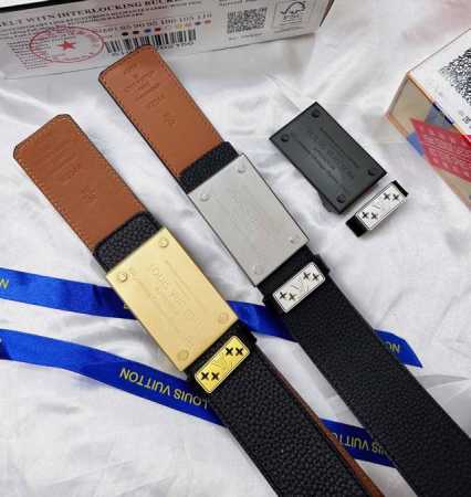 皮带：LV..路易..威登顶级复刻. 腰带：原单品质百分百头层牛皮，保证真皮。雾色哑面工艺.真空电镀.永不掉色.24K纯钢扣头层小牛皮荔枝纹双面可用专柜同等质量 - 点击图像关闭