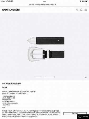 特 圣 罗 兰 2.5Cm专柜在售爆款 感谢客户反馈实拍图，顶级货 自己看细节 都有货 码数齐