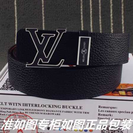 品名：Lv..路易..威登双面用 型号：认准如图专柜包装，赠送打孔器 材料：百分百头层牛皮，24K纯钢扣双面荔枝纹，双面可用，保证真皮。专柜同等质量， 送人自用 - 点击图像关闭