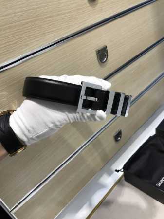 特 配送专柜包装 Sain Laure 宽30Mm 男女通用腰带皮带 出货最新款，原版进口全立面小牛皮，每针每线都非常紧致，Ysl古银原版开模银扣，时尚百搭高雅 - 点击图像关闭