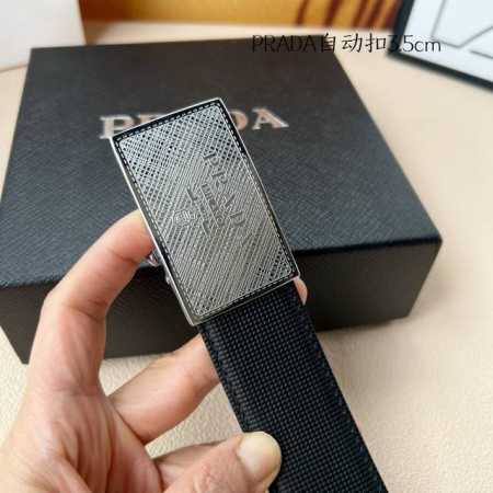 特 品牌：Pr Ada新款进口小牛皮，手感细腻柔软。搭配纯钢自动精品钢扣，宽度：3.5Cm - 点击图像关闭