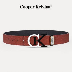 皮带：C K顶级复刻-内穿扣 腰带：Ck潮牌.专柜正品.Cooperkelvina原单大牌品质百分百进口原厂头层牛皮，内穿暗扣尾巴.保证真皮-Ck字母Logo针