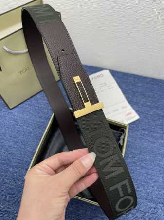 Tom 、Ford 汤姆、福特。新品双面进口小牛皮，简约商务男士腰带，4.0Cm宽 - 点击图像关闭