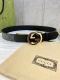 特 宽度4.0Cm Gucci 这款腰带在早秋系列中惊艳亮相，采用以标志性米色 乌木色组合呈现的品牌双g字母交织图案，与黑色皮革材质相得益彰。双g 6.0Mm厚