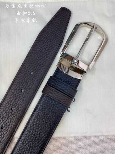 Montblanc万宝龙 宽3.5Cm 采用头层牛皮 精品针式扣头 自由裁剪商务休闲皮带