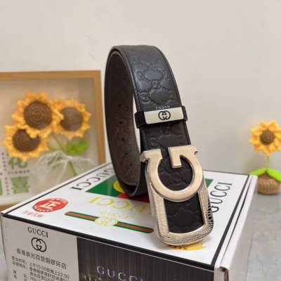 品名：古奇.Gu...Ci 材质：原单牛皮腰带 专柜原单品质、做工精细，时尚大牌，送人自用首选 包装： 请认准如图专柜包装赠送打孔器手提袋专柜礼盒宽度3.8Cm