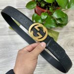 Gucci.古驰 3.8Cm进口小牛皮压花, 专柜正品1:1完美复刻. 原版底皮, 采用热压印技术的Gucci Signature皮革精制而成，触感厚实，印花图