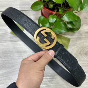 Gucci.古驰 3.8Cm进口小牛皮压花, 专柜正品1:1完美复刻. 原版底皮, 采用热压印技术的Gucci Signature皮革精制而成，触感厚实，印花图