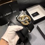 Dg 宽4.0Cm Dolce&Gabbana 新款 进口荔枝纹牛皮 Lux 鞍皮腰带，雅致配饰，搭配双电镀标牌