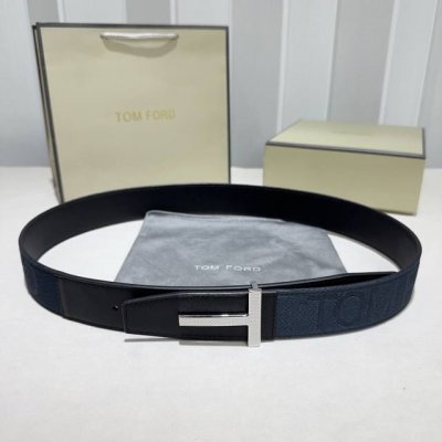 男士Tf 汤尼.福特 采用织带布搭配双面头层牛皮 纯铜精品扣头打造 双面可用，柔软细腻，休闲商务，百搭大方，商务休闲！ 尺寸：3.8Cm 颜色：蓝色布接黑色牛皮