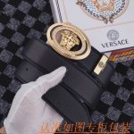 品名：范思哲原单 材料：百分百头层牛皮腰带，保证真皮皮带，专柜原单品质、做工精细，送人自用首选 包装： 请认准如图专柜包装，赠送打孔器，银联发票，宽度3.8Cm
