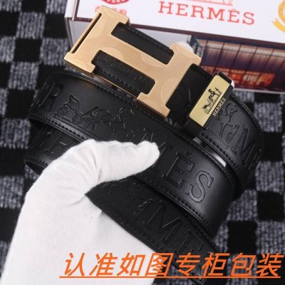 男士腰带：爱马仕 原单 男士皮带：百分百头层牛皮，保证真皮。24K纯钢扣双面可用专柜同等质量， 送人自用首选 包装： 请认准如图专柜包装，赠送打孔器，银联发票，