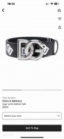 特 Dg 宽4.0Cm Dolce&Gabbana 新款 掌纹印花Dg腰带，小牛皮徽标搭扣点缀浅金色电镀金属饰边