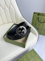 特 Gucci，原厂精密电渡扣头，意大利原厂皮，宽4.0Cm，代购级。