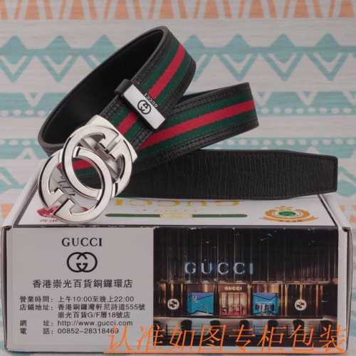品名：古奇 皮带 自动带 腰带 材料：百分百头层牛皮腰带，保证真皮皮带，专柜原单品质、做工精细，时尚大牌，送人自用首选包装： 请认准如图专柜包装，赠送打孔器，手