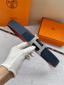 特P210 爱马仕Hermes男士腰带皮带38Mm 枣红底 双面双色使用