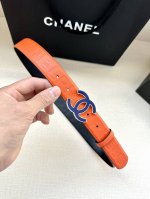 宽度3.0Cm Chanel 香奈儿 女士腰带 小牛皮 此扣头 内侧Cnc走光处理 边角手感圆润配磨胶金属钢扣。