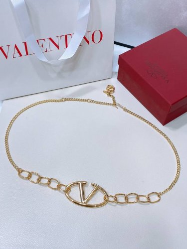 valentino Garavani Vlogo Signature黄铜金属链条腰带 配以迷你Vlogo细节 -淡金色调 亮银 -Vlogo Signature