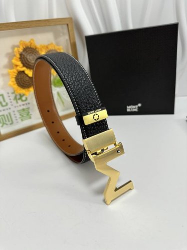 品名：万宝龙 Montblanc 材质：原单牛皮腰带 百分百头层牛皮腰带保证真皮，24K纯钢扣，专柜原单品质、做工精细，时尚大牌，送人自用首选 包装： 请认准如
