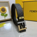 品名：芬迪 Fendi 原单 材质：原单牛皮腰带 百分百头层牛皮腰带保证真皮，24K纯钢扣，专柜原单品质、做工精细，时尚大牌，送人自用首选 包装