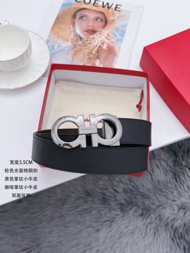 Erragamo.菲拉格慕全套包装 支持nfc扫码 宽度3.5Cm 高级定制款男士皮带 双面进口牛皮 可双面使用 自行选择搭配 真材实料 很有质感 时尚经典不失